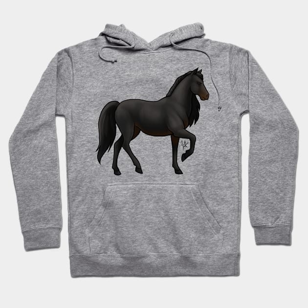 Horse - Paso Fino - Black and Brown Hoodie by Jen's Dogs Custom Gifts and Designs